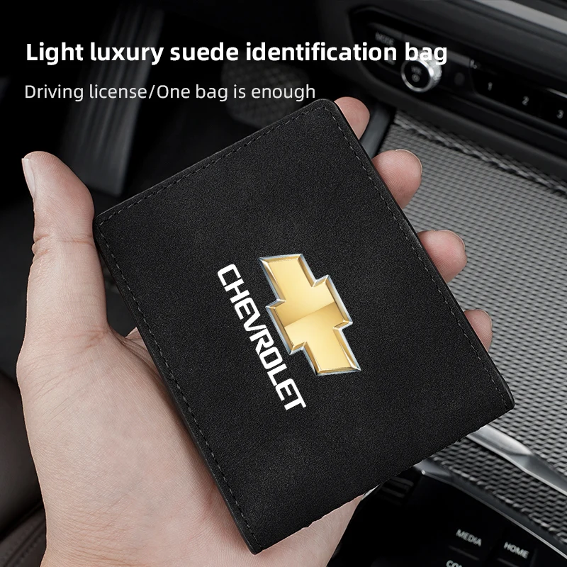 Car Driver's License Leather Case Cover Card Holder For Chevrolet Spark Captiva kalos Equinox Tahoe Cruze Tracker Epica Nubira