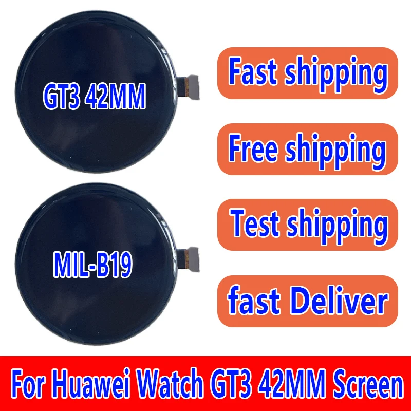 For Huawei Watch GT3 Screen Assembly 42MM LCD Display MIL-B19 Watch Screen Touchscreen Outer Screen