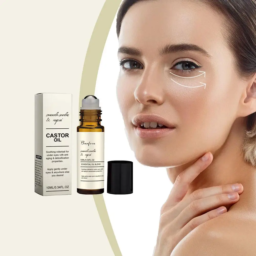 Castor Oil Firming Roller Ball Eye Essence Hydrating Care Dark Circles Moisturizing Bags Eye Oil Eye Eye Remove Essential N8W0