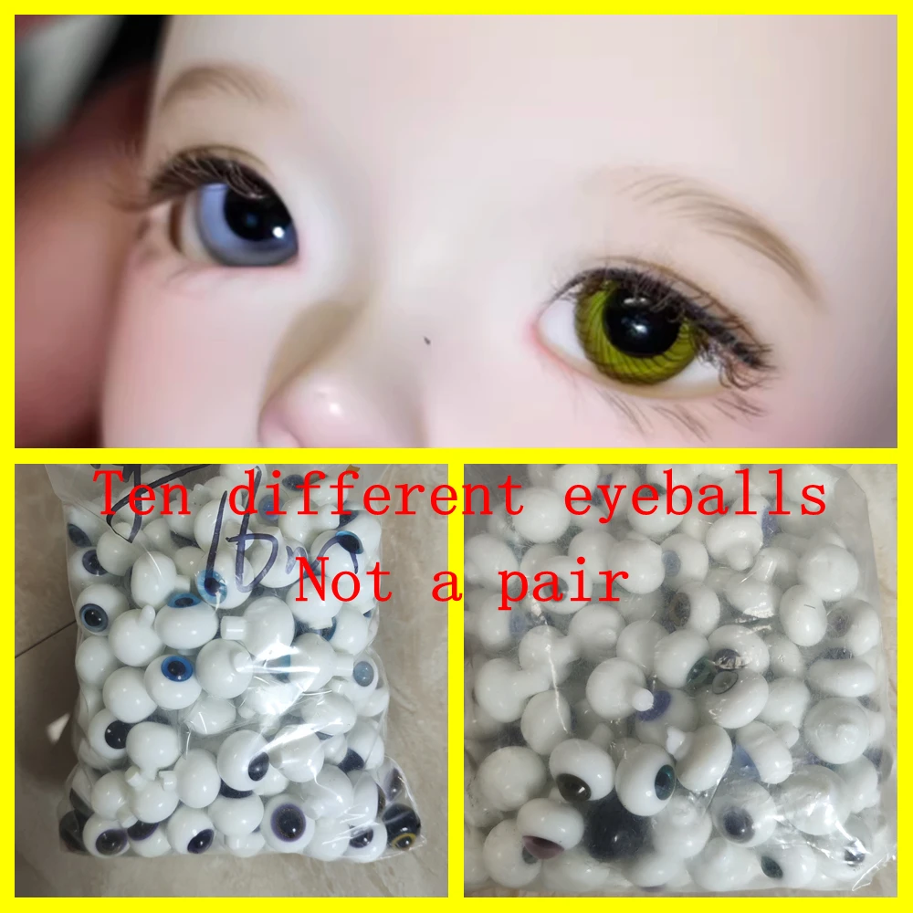 

Reborn Doll accessories Articulated 6 8 10 12 14 16 18 20 22 24mm 1/6 1/4 1/3 bjd doll glass eyes eyeball for girl boy random