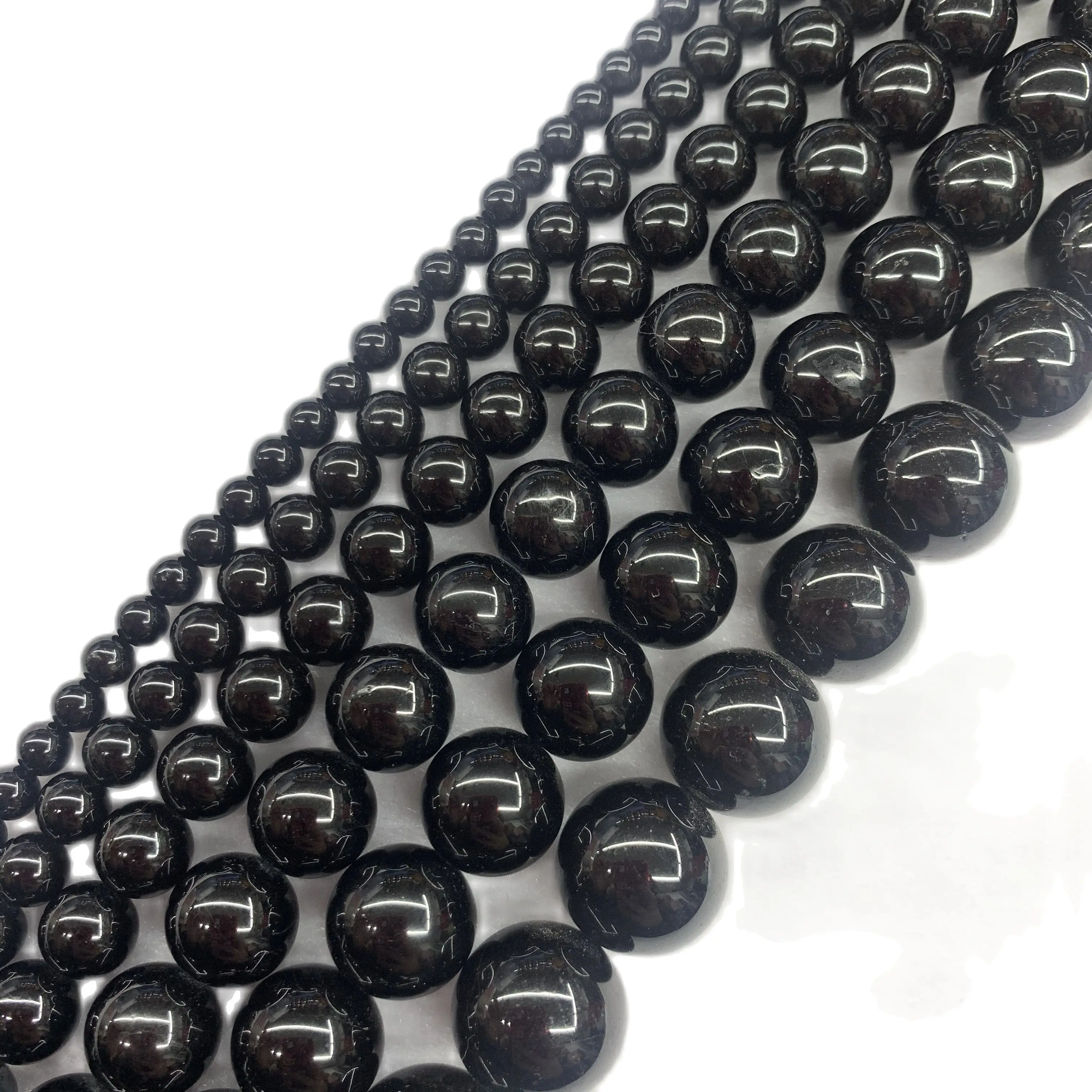 Wholesale AAAAA Natural Black Tourmaline Round Gem Stone Beads 15'' Strand 6/8/10/12 mm For Jewelry Making DIY Bracelet Necklace