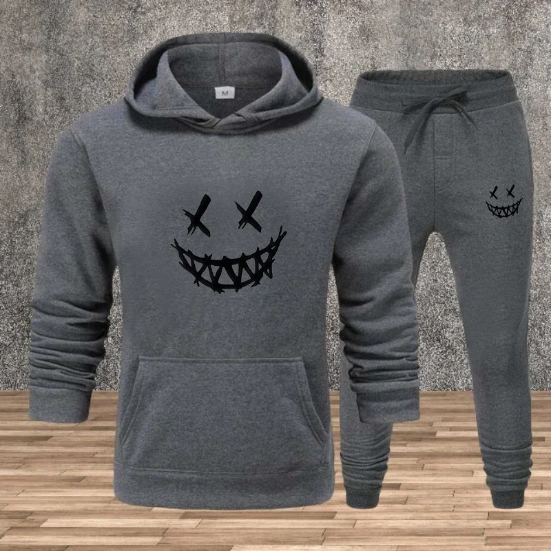 

Long-sleeved Hooded Sweatshirt, Drawstring Pants, Loose Street Style Two-piece Set, Men's Clothing Set, Fashionable Sportswear