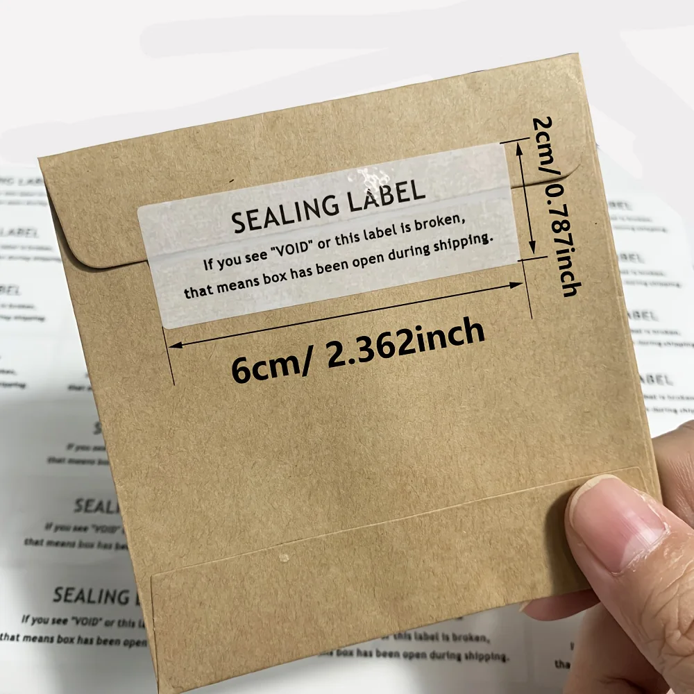 56/112pcs White Tamper-Evident Void Sealing Stickers, Business Sealing Label for Postal Packages Shipping Box Seals, Gift Seal