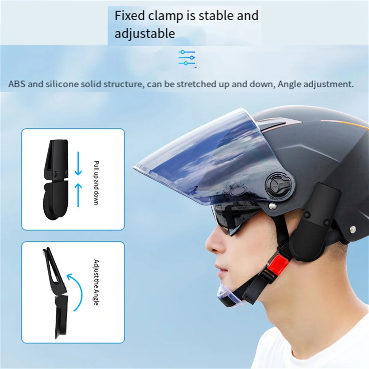 SMIEA Summer Electric Bike Helmet Headset Fix Clamp Multifunctional Plastic Clip Helmet Bluetooth Headset Clamp B