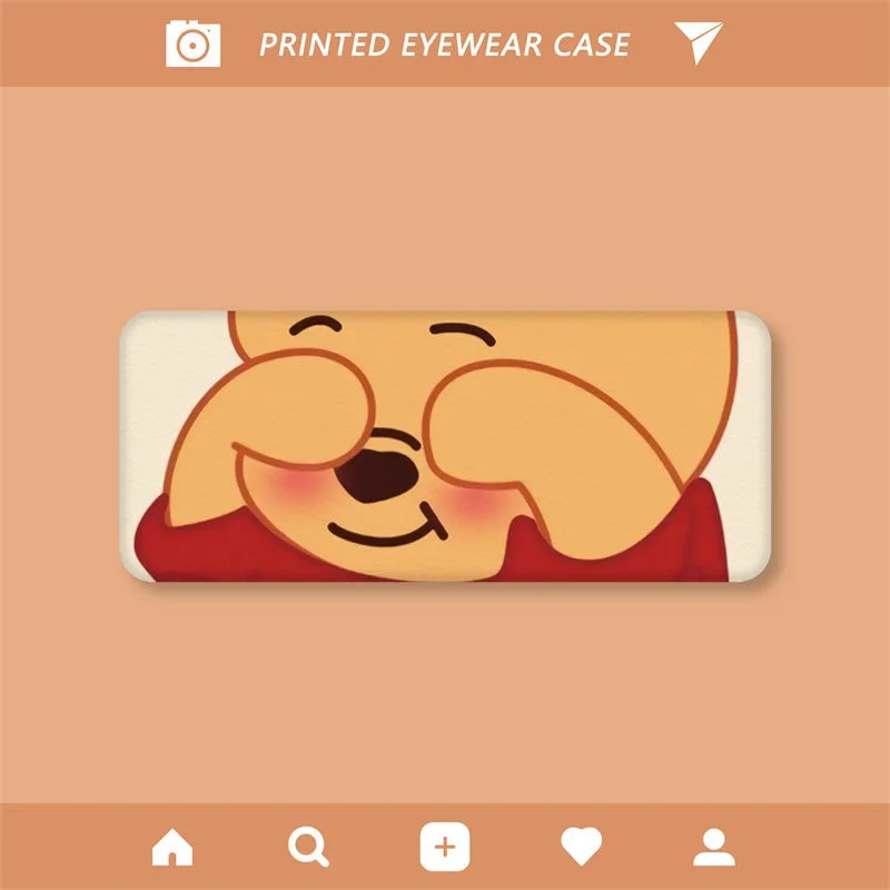 Winnie the Pooh animation periferiche cartoon creative glasses storage box cute simple high-look portable miopia glasses case