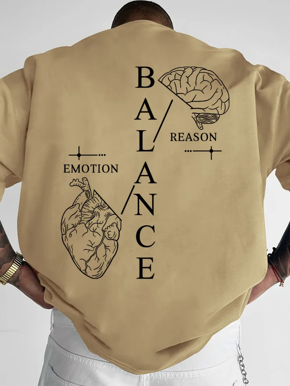 Europäisches und amerikanisches Herren-Sommer-Mode-T-Shirt mit „Balance“-Schriftzug, bequem und atmungsaktiv, Rundhals, Outdoor-Street-Top – Detail 10