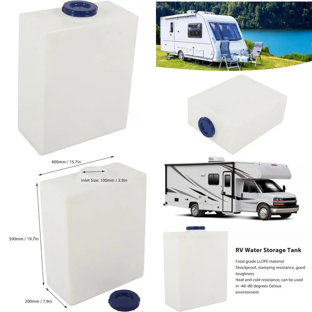 Tanque de água portátil para RV de 10 galões, 19,7x15,7x7,9 pol. - Armazenamento de água doce para trailer, barco, iate