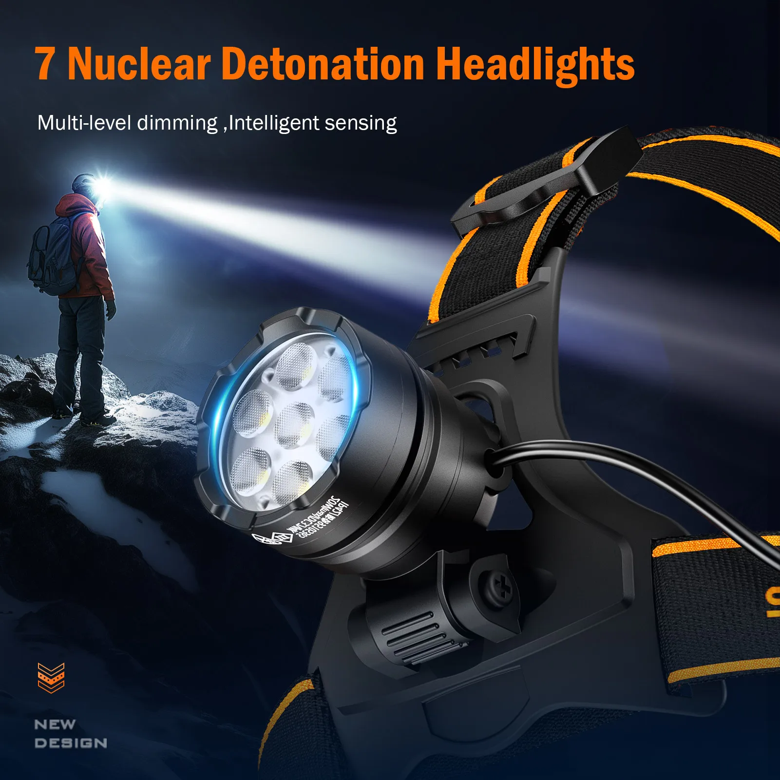 2025 SUPERFIRE HL107 Powerful Headlamp 7 LED Headlight Rechargeable Head Flashlight 18650 Battery Sensor Fishing Camping Light - Image 2