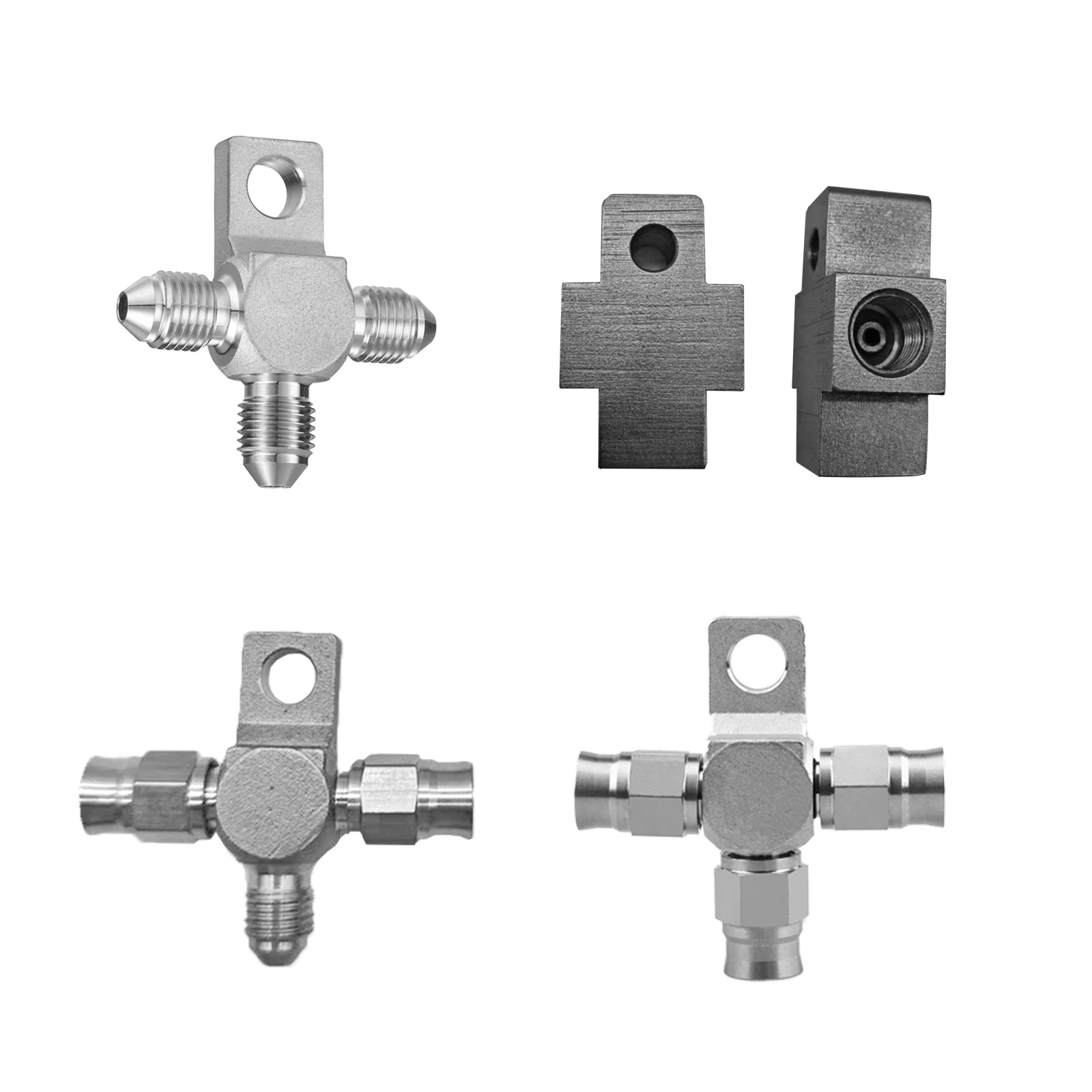 

AN3 To AN3 Brake Hose T Adapter Male Brake Tee Block Stainless Steel Brake Fitting Female Universal Motorcycle Brake Hose End
