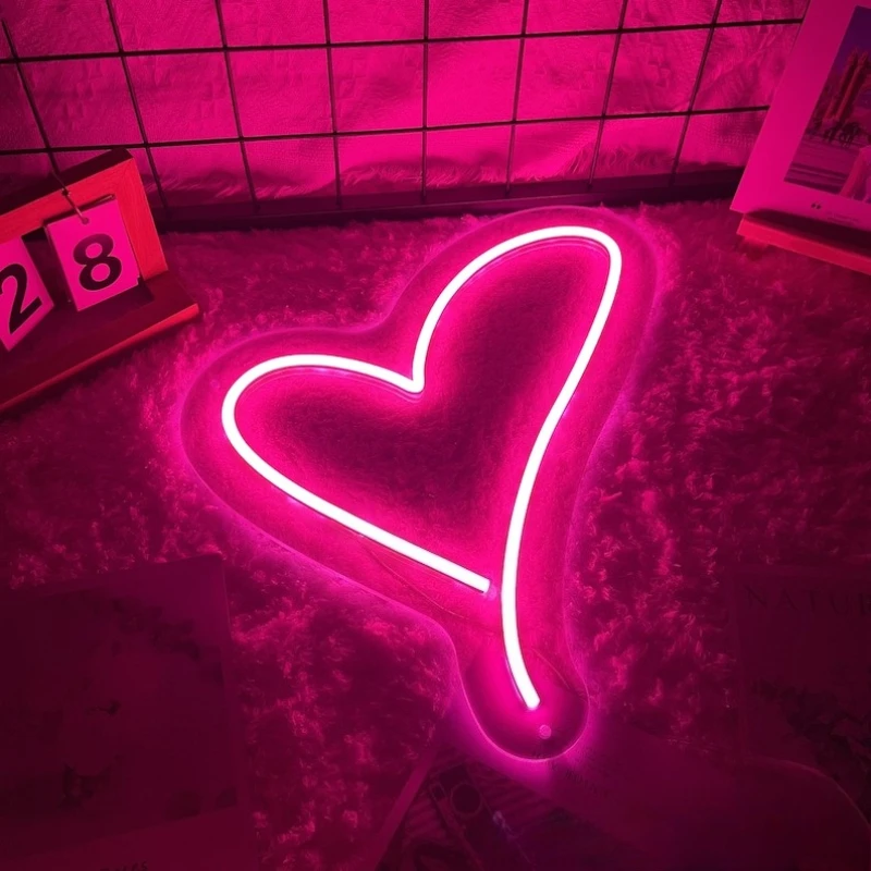 

Heart Neon Sign,Minimalist Heart LED Neon Signs,Custom Wedding Party Wall Decor ,Love Art Neon Light,Personalized Birthday Gift