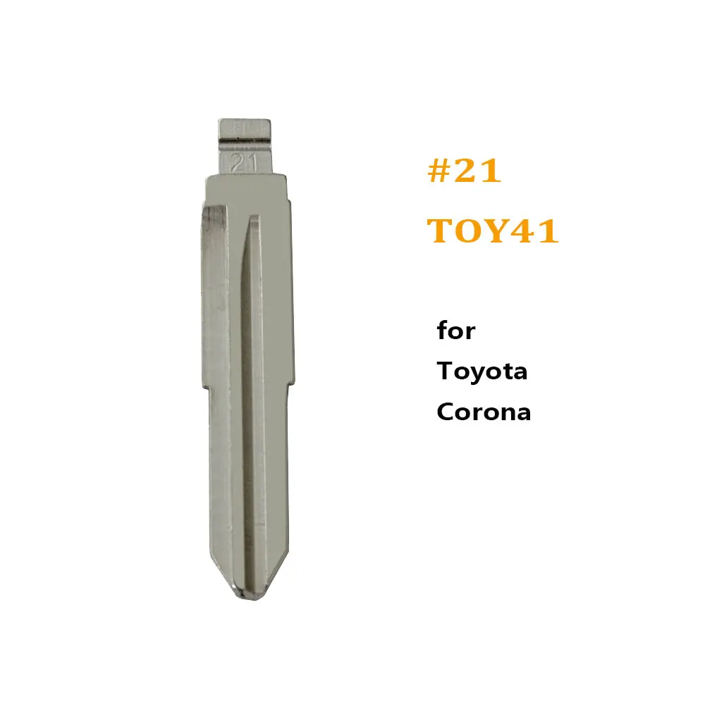 

10pcs 21# TOY41 Metal Uncut Flip KD Remote Key Blade Blank for Toyota Corona Remote Key Blank for Keydiy KD Xhorse VVDI JMD