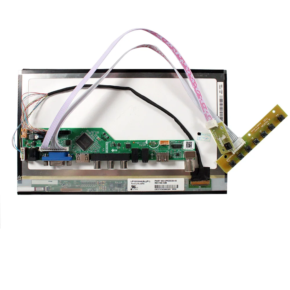 لوحة تشغيل التلفزيون HD VGA AV USB لوحة تحكم LCD وشاشة 10.1 بوصة 1366x768 IPS LCD