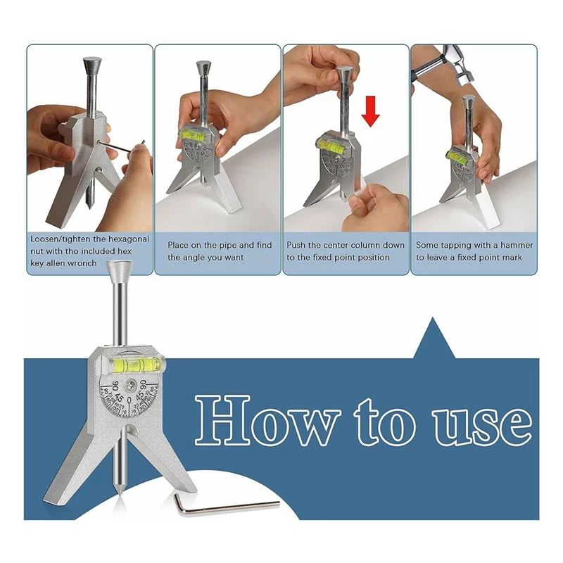 ABAG ท่อ Center Finder พร้อม Centering Head สําหรับวัดเส้นผ่านศูนย์กลางท่อมากกว่า 0.5 นิ้วและ Up Pipe Center Punch ระดับ reusable Durab