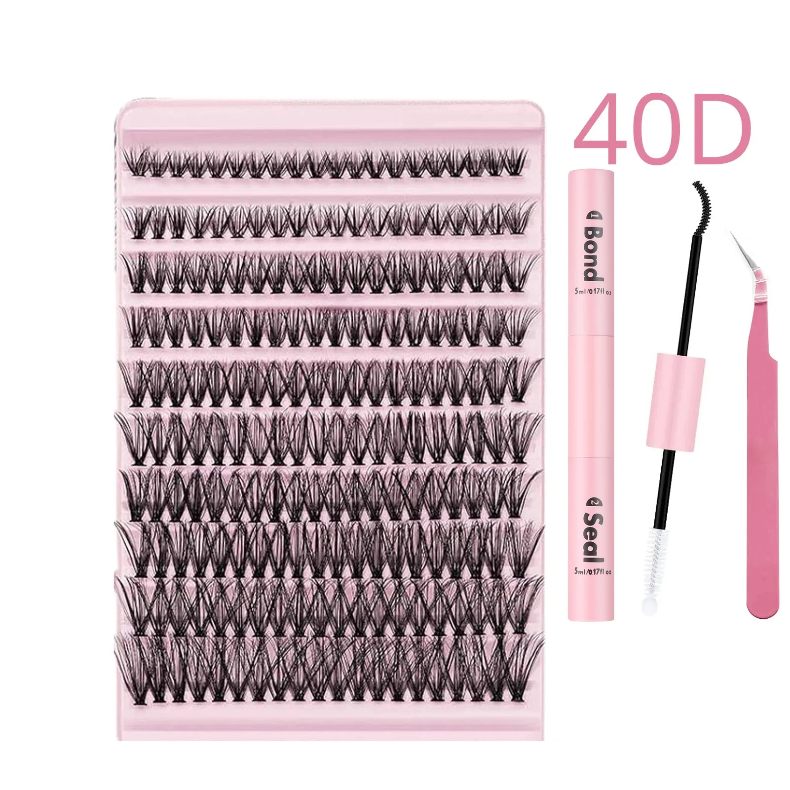 Wimpers Sets 40d Individuele Wimpers Extensie C Curl Clusters Valse Wimpers Met Lash Bond En Seal Lijmkit Y 2K Make-Up Tools