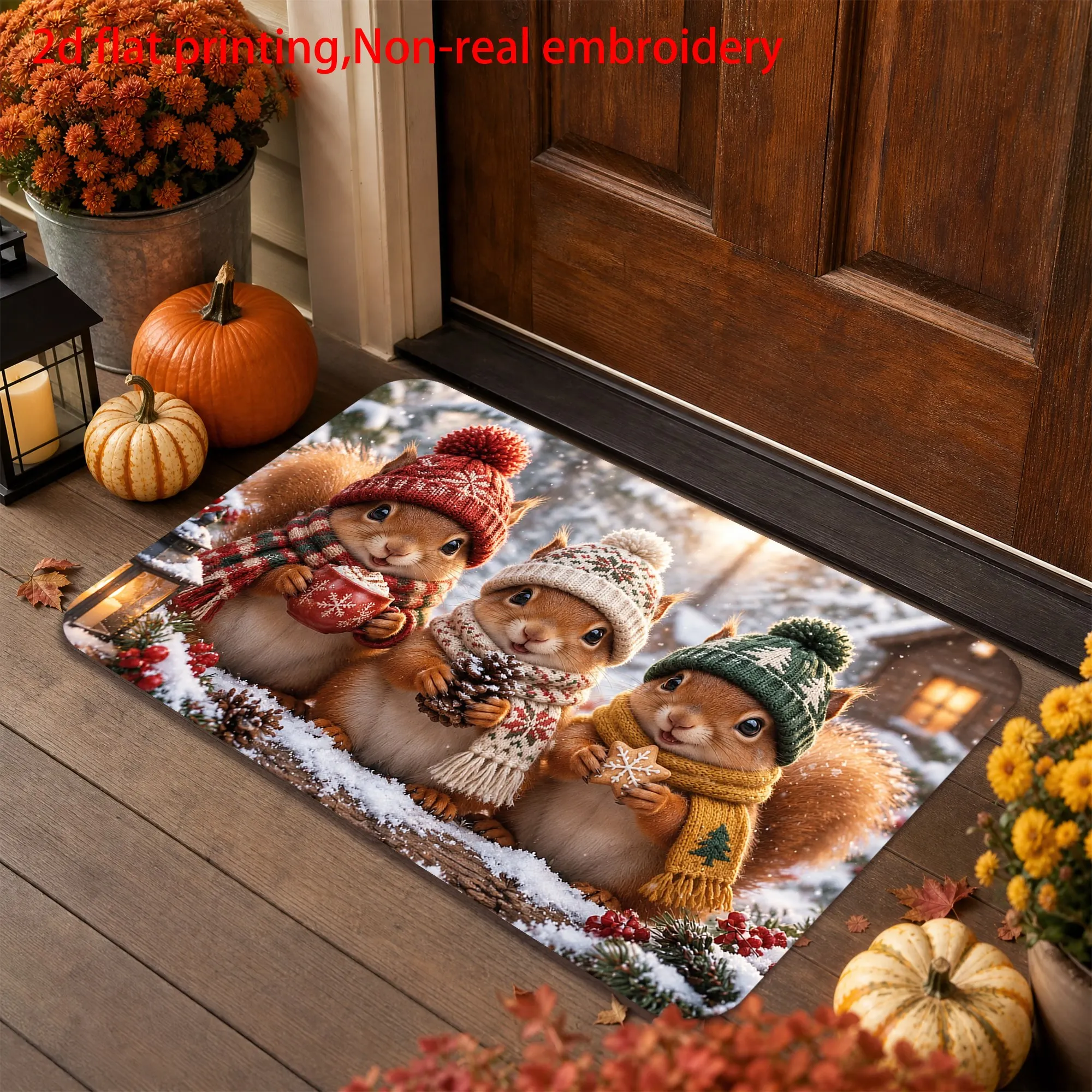 Xmas Winter Pawsitive Holiday Area Rug Green Plaid Dog Paw Bauble Printed Floor Carpet For Bedroom Winter Home Ornament