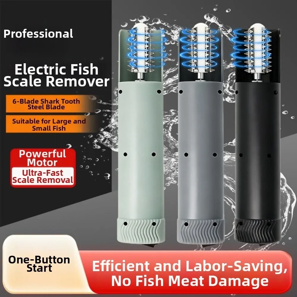 

Stainless Steel Electric Fish Scale Remover Fully Automatic Waterproof Fish Scaling Tool Anti-Splash Rotating