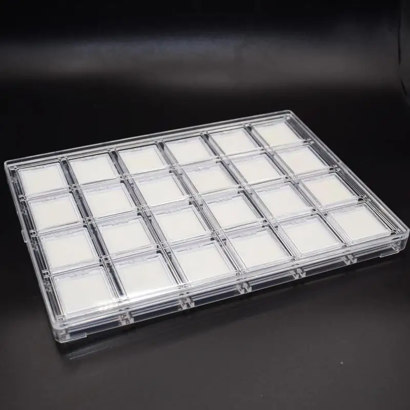 24pcs Gemstone Display Box Gem Stone Collection Organizer Tray with Cover Loose Diamond Jewelry Holder Protection Box Container