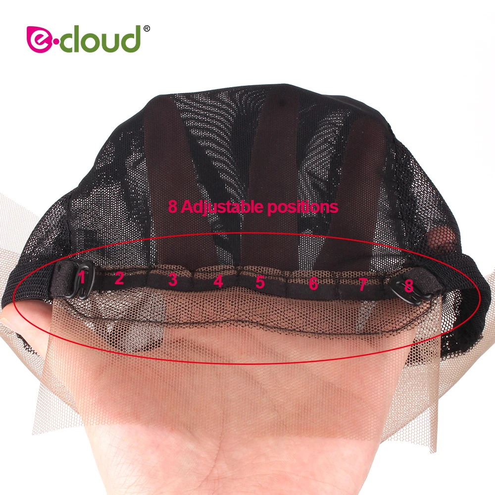 Gorro de peluca con cinta para la cabeza, suministros para hacer pelucas con bordes, malla para el pelo, malla de encaje frontal suizo, 10-20