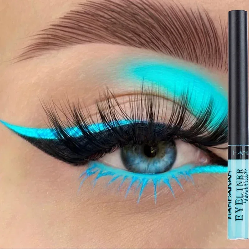 12 Kleuren Kleurrijke Vloeibare Eyeliner Potlood Waterdicht Langdurig Sneldrogend, Niet Bloeiend Blauw Roze Eyeliner Pen Cosmetica Tools