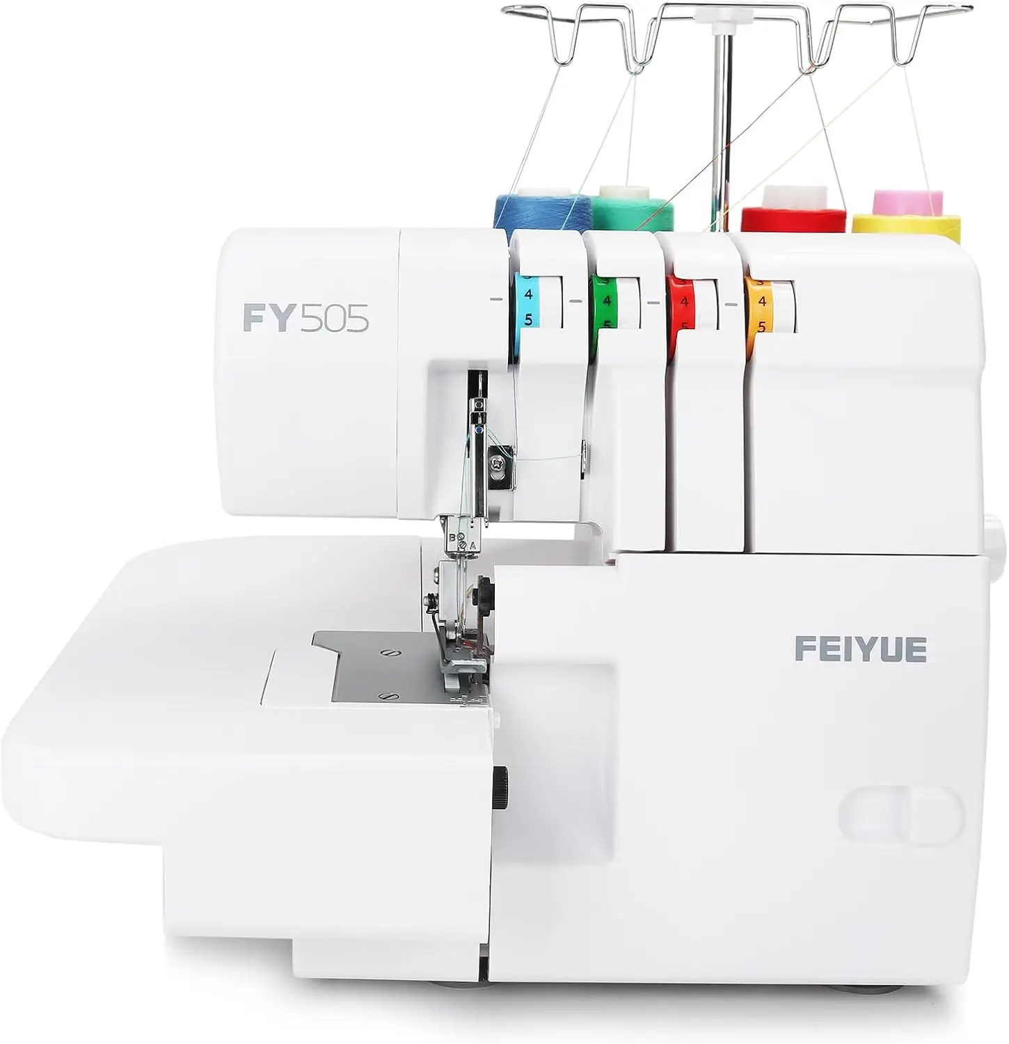 

Fy505 Serger Overlock Machine With 2/3/4 Thread Capability, Built-In Rolled Hem, Durable Heavy-Duty Metal Frame, Adjustable
