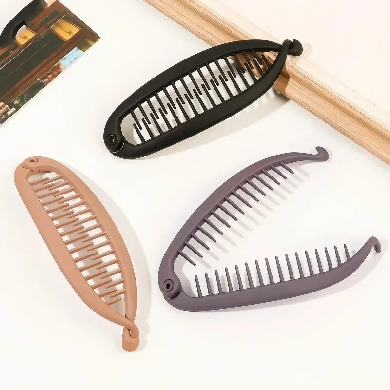 Matte Fish Shaped Hairpin Ponytail Banana Hair Clip Headband for Women Hair Accessories HairgripsTwist Clamp Barrettes Headwear