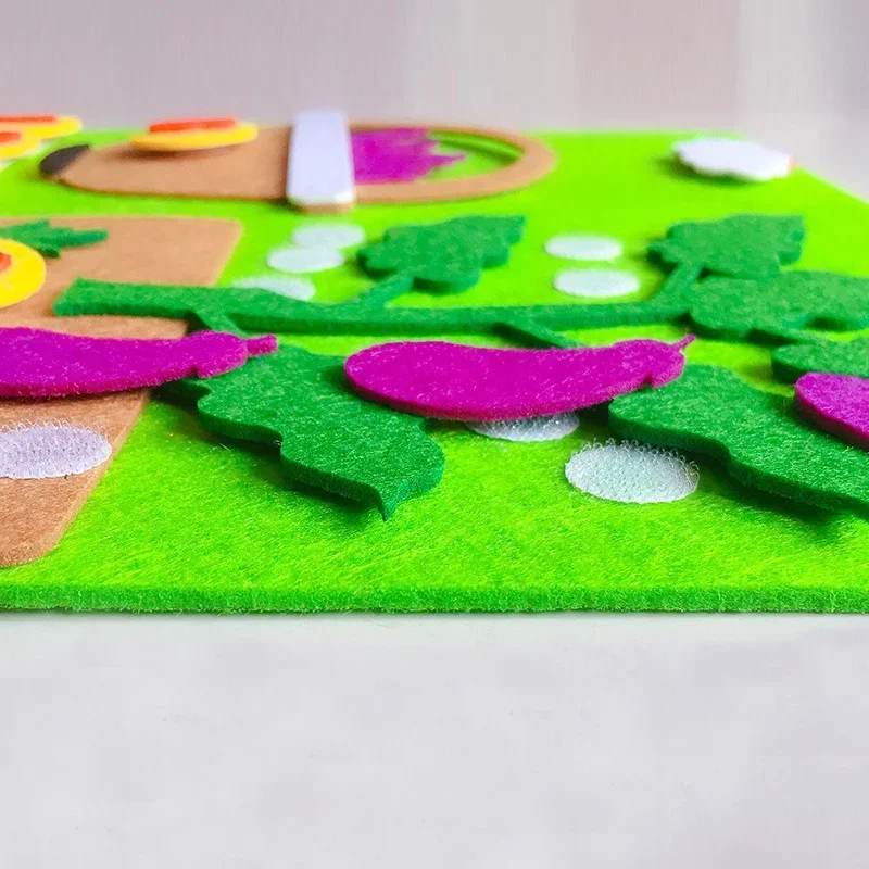 Picking Vegetables Kids Montessori Math Toys DIY 3D Puzzles Digital Education Kindergarten Early Learning Gifts