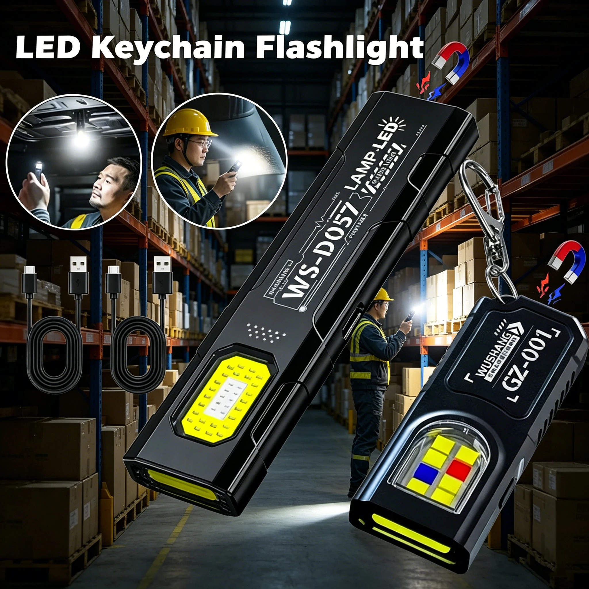 LED Hat Clip Flashlight USB-C Rechargeable 800LM Birght Torch Light- With Magnet, Portable Mini Flood Work Light/Pocket Lantern