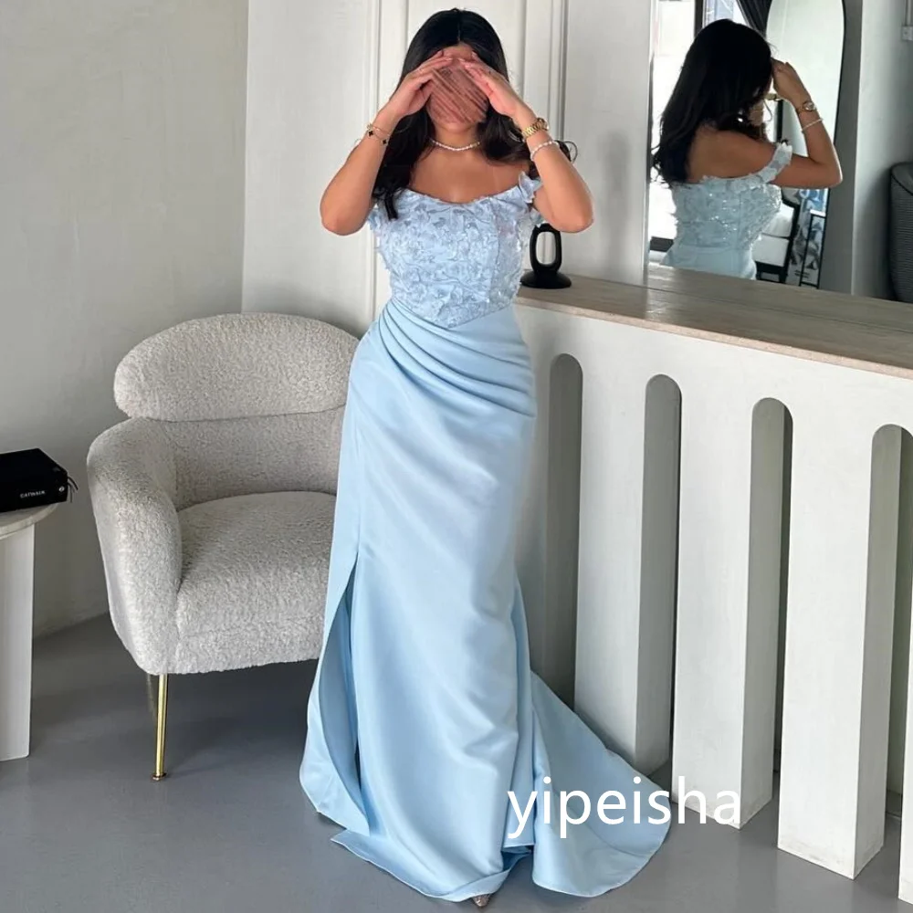 Classic Mermaid Off-the-shoulder Long Dresses Prom Dresses Exquisite Modern Style Pastrol Unisex Chinese Style Formal Casual