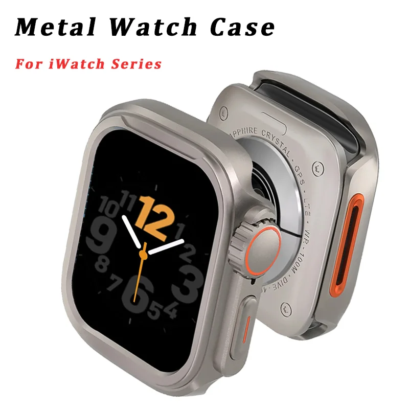 

Metal Case for Apple Watch 42mm 44mm 45mm 46mm 49mm Protector Alloy Cover Bumper Frame for IWatch Series 10 9 8 7 6 5 Ultra 2