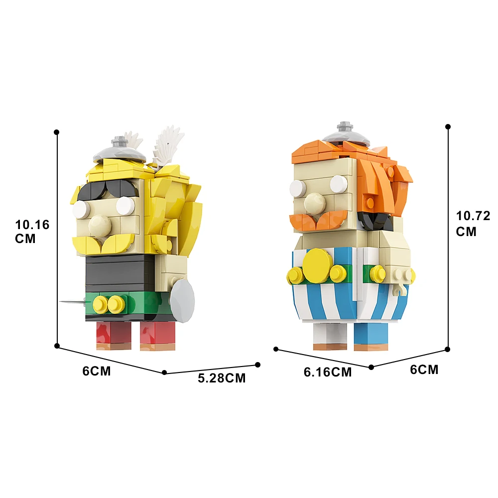 MOC Francuskie Komiksy Asterix i Obelix Brickheadz Zestaw Klocków Fantazyjne Nowe Przygody w Krajach Zabaw Zabawka z Klocków dla Dzieci na Prezent