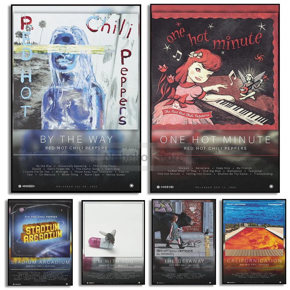 American Popular Rock Band Red Hot Chili Peppers Album Cover Poster Rock Music Prints Canvas Wall Art Pictures Home Room Decor