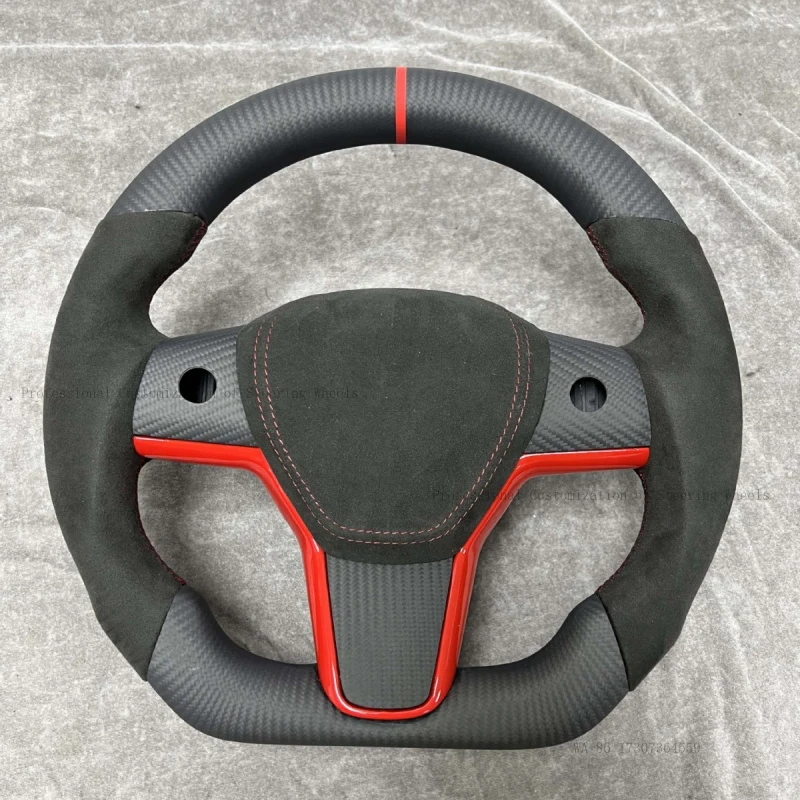 Specially designed carbon fiber modification, suitable for Tesla Model 3 car interior steering wheel processi