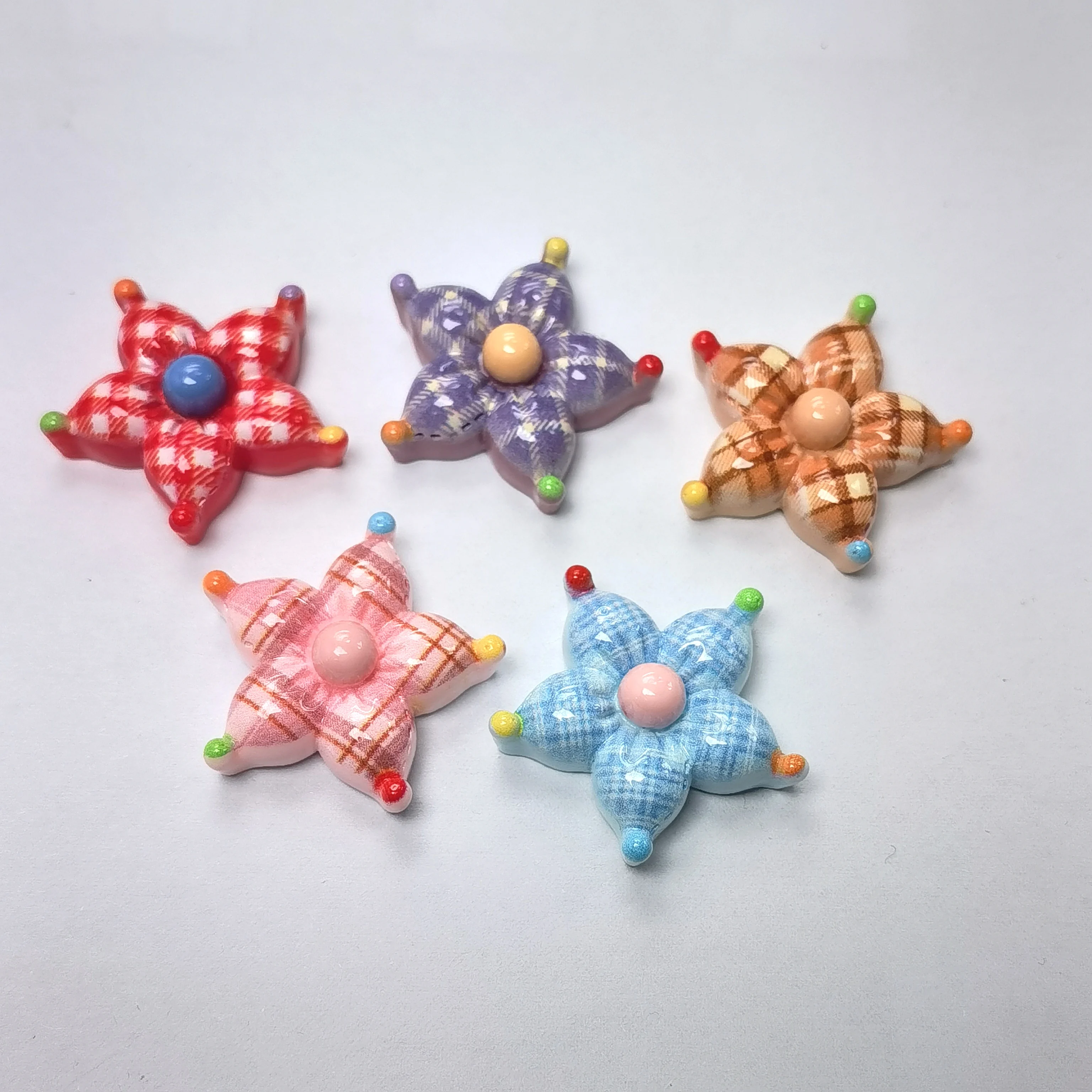 Colorful Cell Flower Miniature Flatback Resin Cabochon For Phone Hairpin Scrapbooking DIY Home Decor Craft Accessories