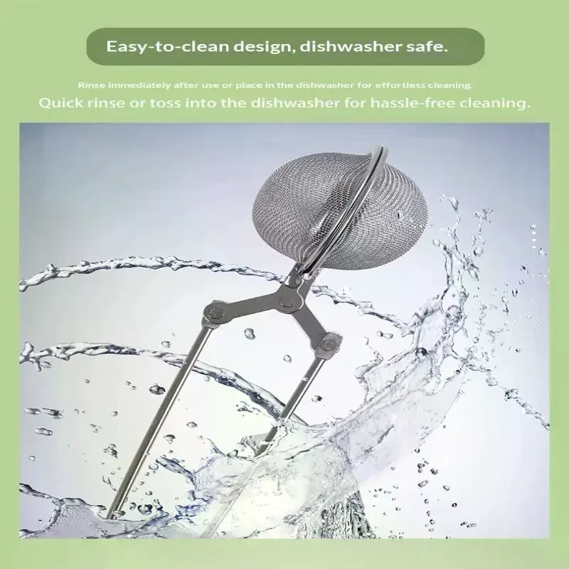 Reusable Stainless Steel Tea Infuser Sphere Mesh Strainer Handle Anti Scald Filter Spice Coffee Diffuser