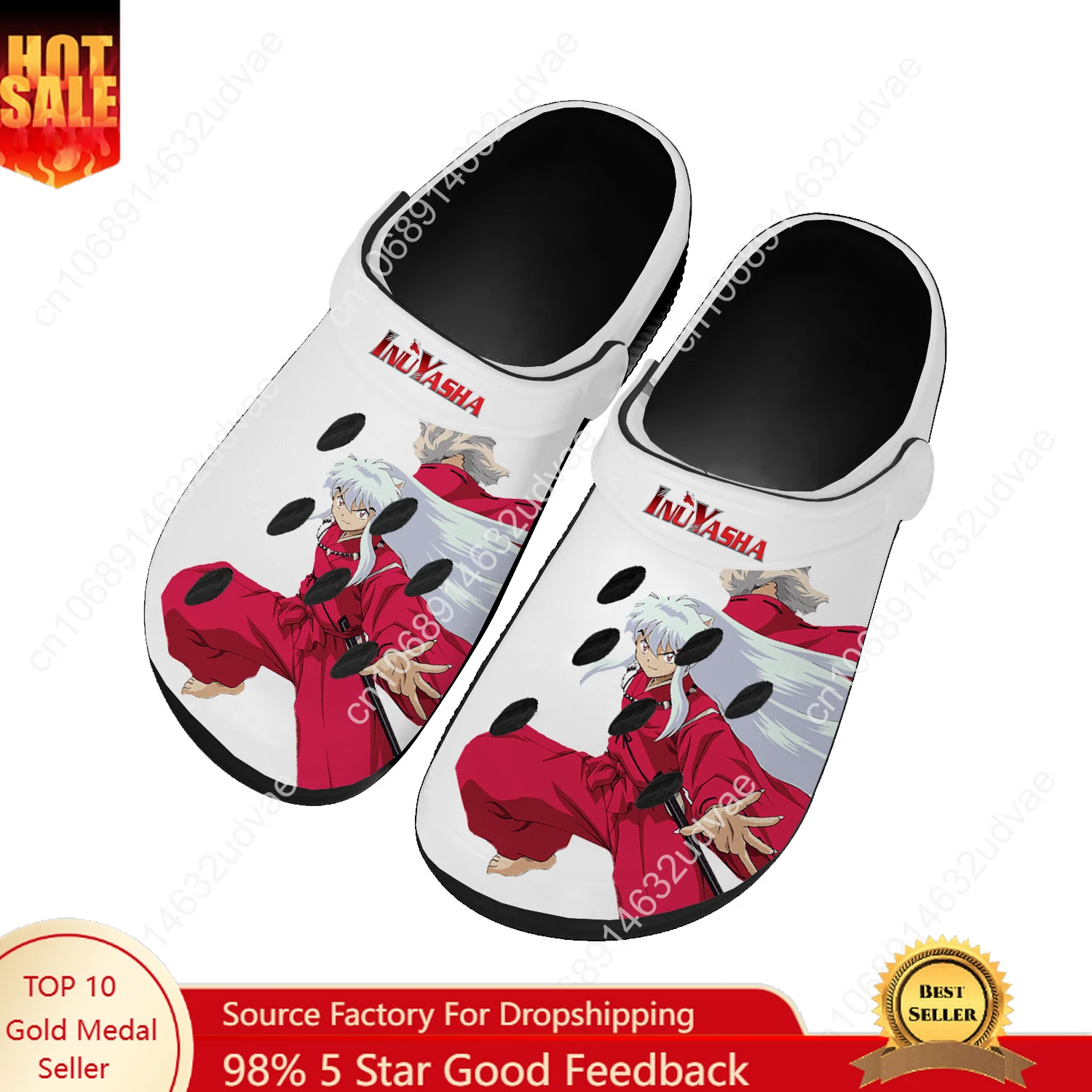 

InuYasha Sesshoumaru Water Shoes Mens Womens High Quality Home Garden Clogs Customizd Sandals Beach Breathable Hole Slippers