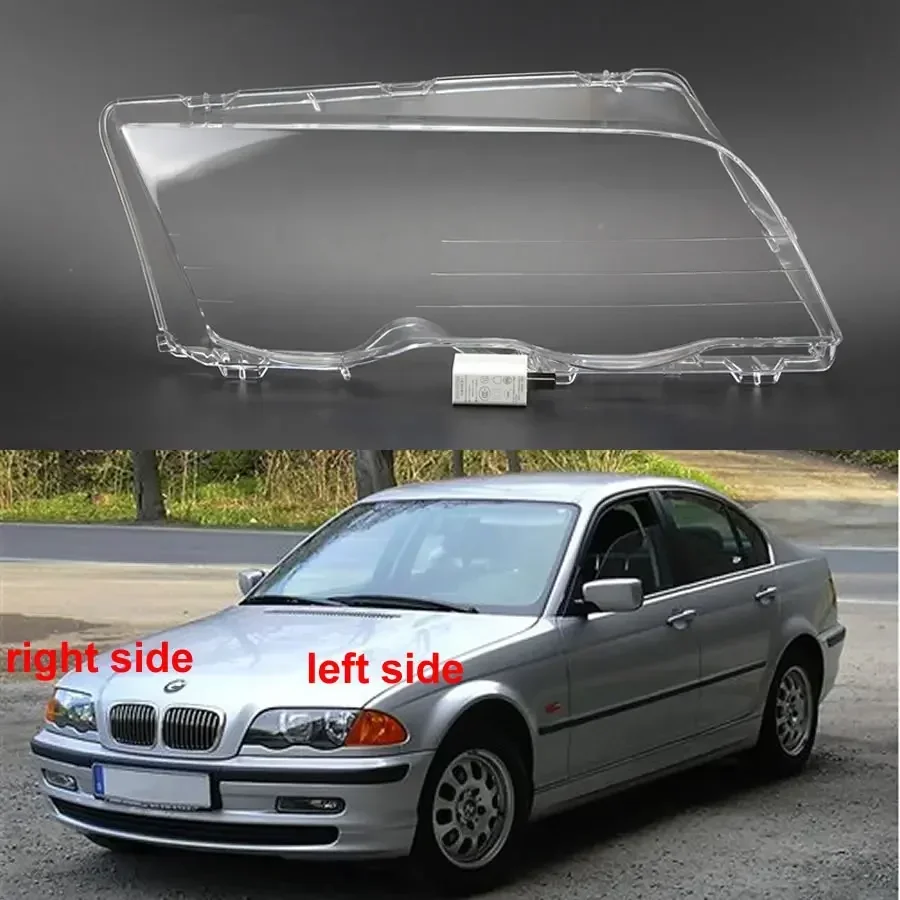 

For BMW E46 3 Series 4 Doors 1998-2001 Headlight Cover Transparent Headlamp Shell Lens Replace Original Lampshade Plexiglass