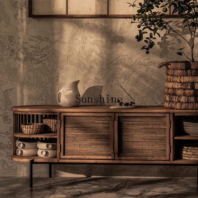 Modern Minimalist Old Teak Furniture Living Room South East Asia Style TV Cabinet