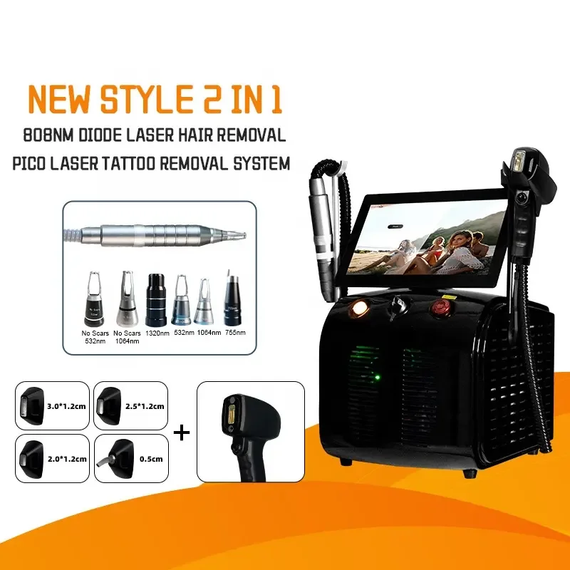 

2 in 1 Diode and Nd Yag Laser Picosecond Q Switch Nd Yag Tattoo Removal Machine Professional Diode Laser Hair Removal Device