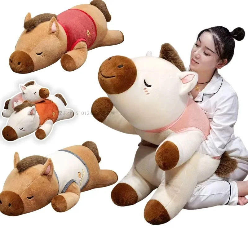 

Подушка с изображением лошади, плюшевые игрушки, супер мягкие животные, комфортная кукла для сна, подарки на день рождения, декор для девочек и мальчиков