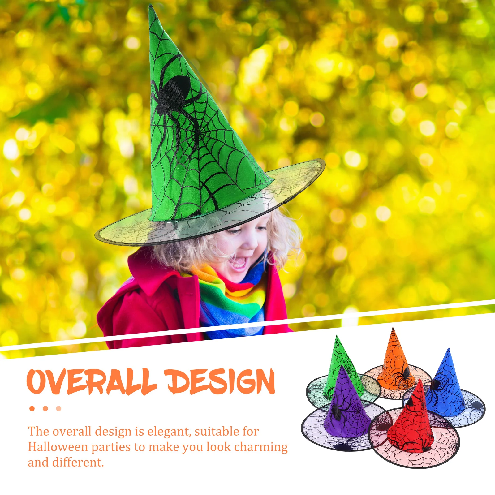 5 Pcs Halloween Hat Elegant Witch Party Supply Witches Delicate Cloth Gathering Cosplay