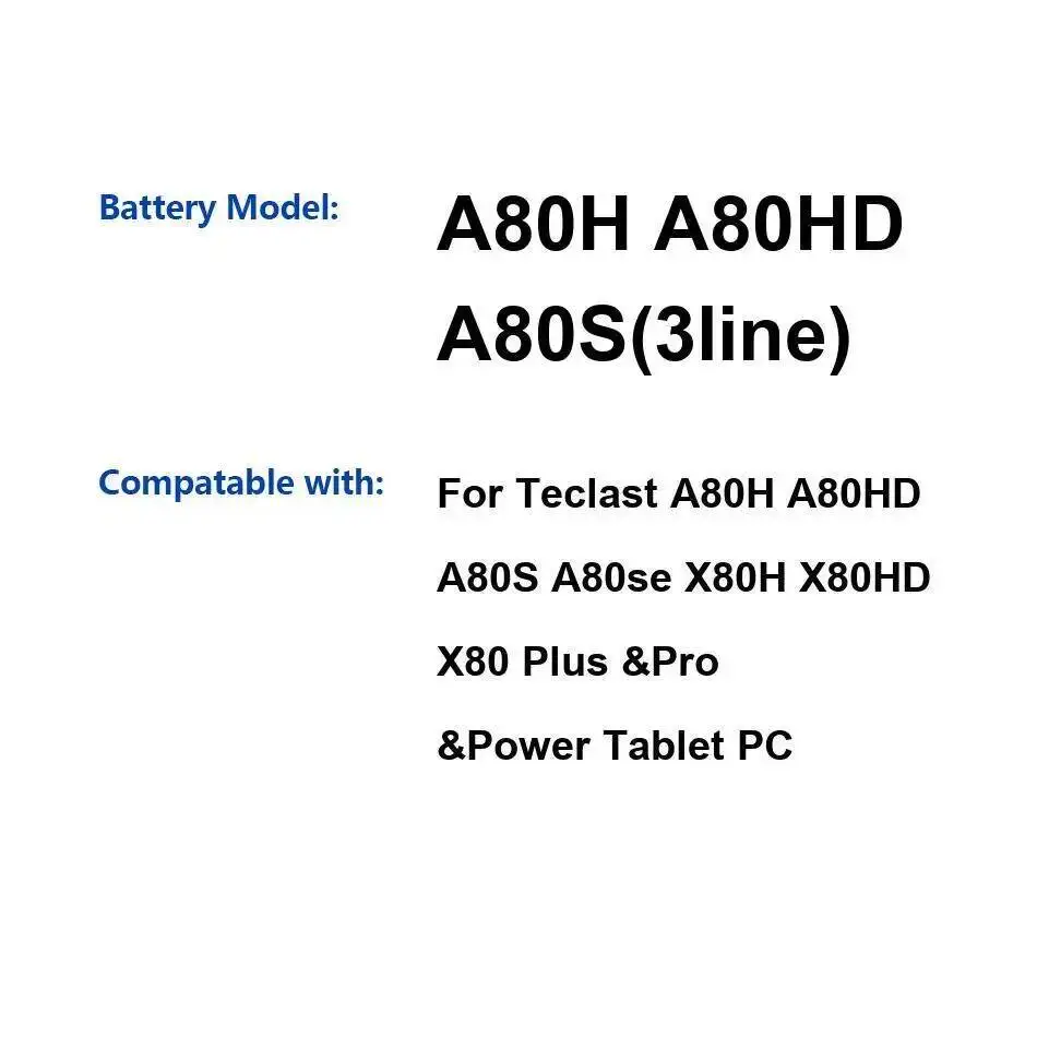 Аккумулятор для планшета 6000 мАч для Teclast A80H A80HD A80S A80se X80H X80HD X80 Plus Pro Power 3Line