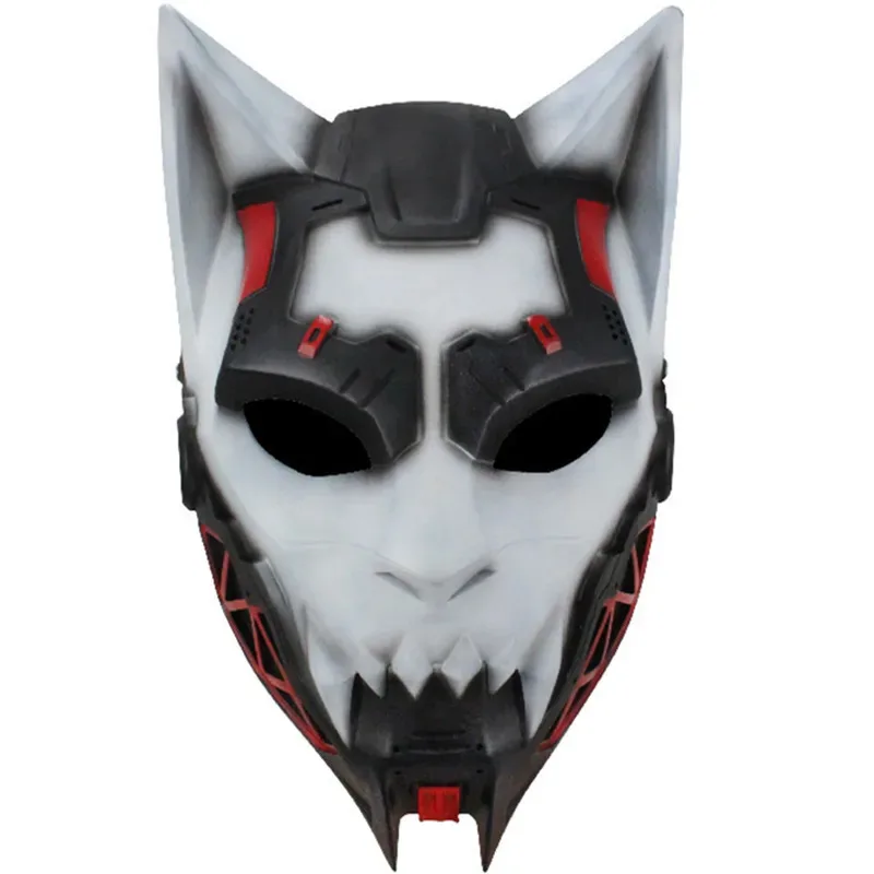 할로윈 펑크 동물 풀 페이스 성인 악마 악마 흰 늑대 머리 코스프레 마스크 hjk.5
