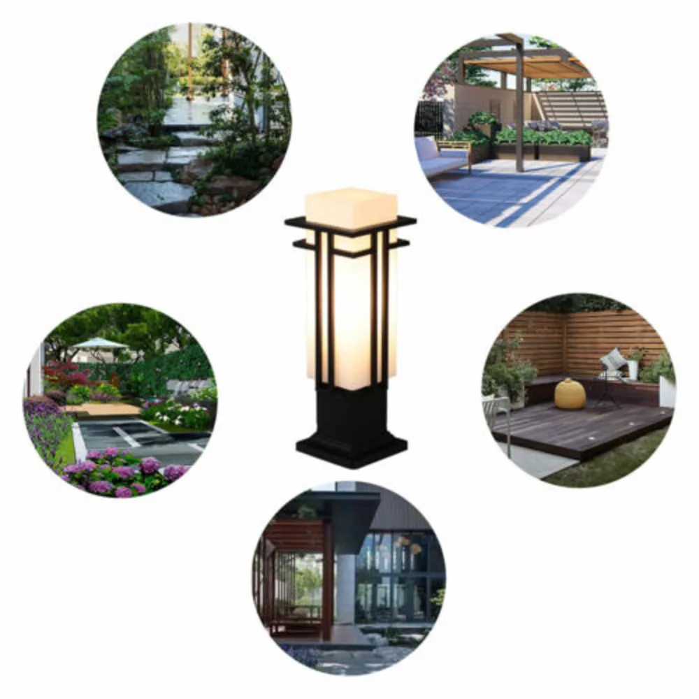 Bymaocar Outdoor Lamp Post Light Dusk to Dawn Hardwired Waterproof Exterior Pole Lantern Lighting Weather & Rust Resistant Lamp