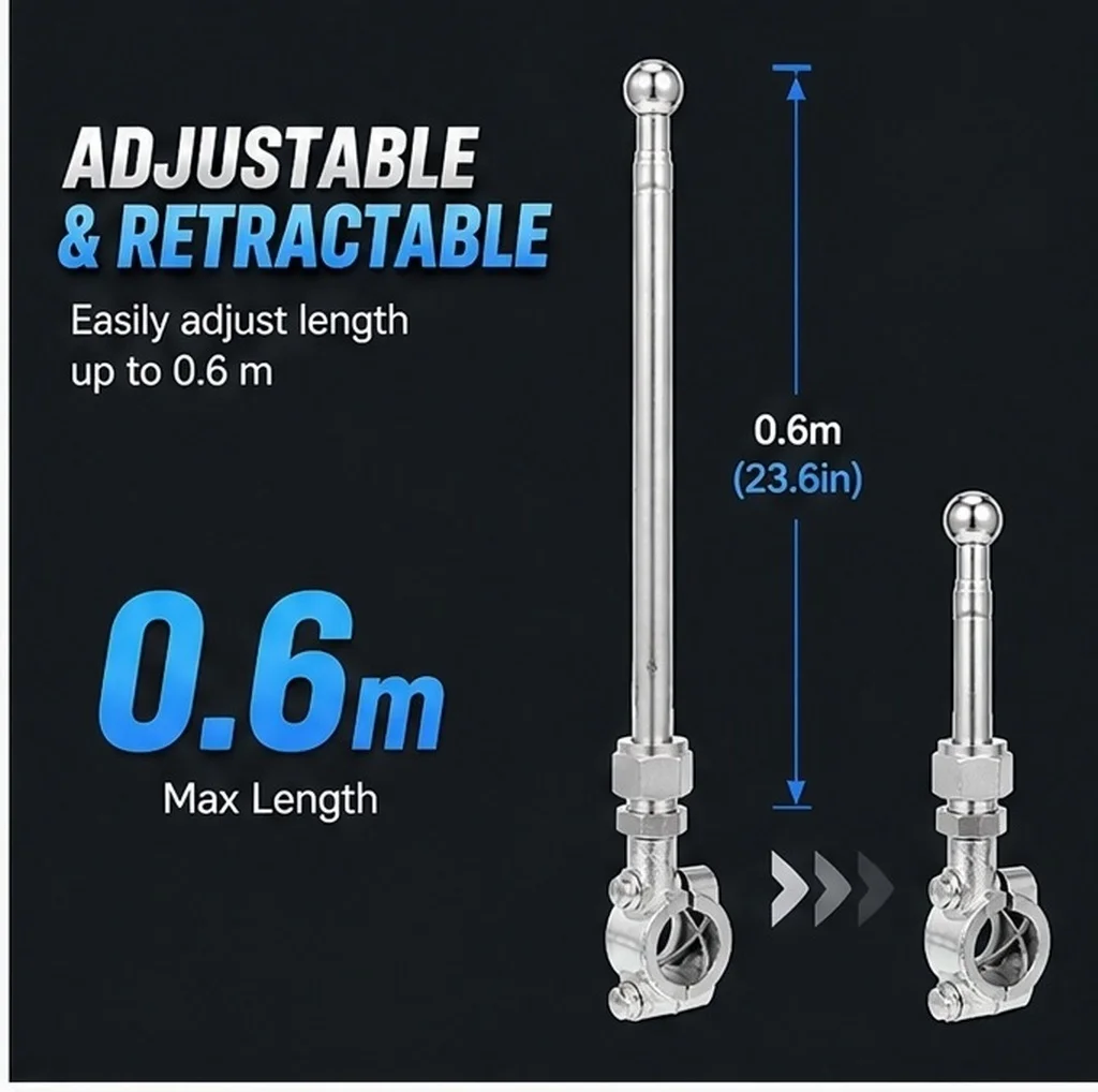 Bike Flag Mount Stainless Steel Telescopic Retractable 0.6m Motorcycle Bicycle Car Outdoor Safety Flag Accessories