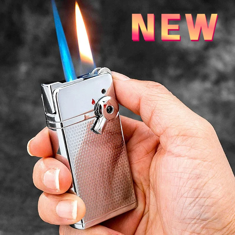 2024 New Double Flame Deformation Wheel Lighter Metal Cigar Inflatable Windproof Lighter Smoking Men Exquisite Gift