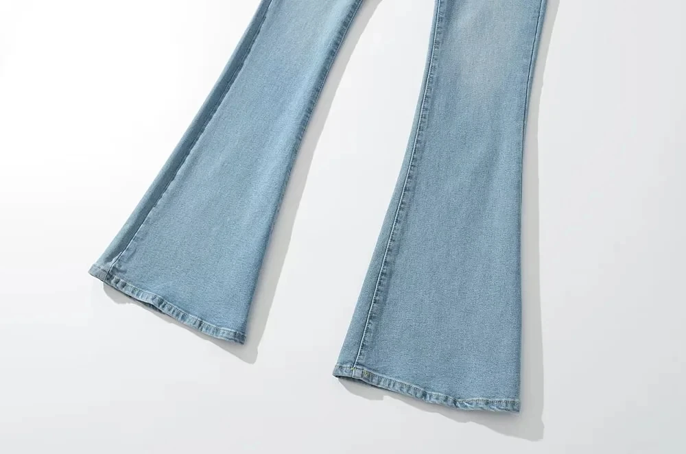 Jeans Bot a vita alta da donna Primavera Autunno Nuovi pantaloni con zoccolo europeo Sle Versatile lunghezza del pavimento dimagrante Micro...