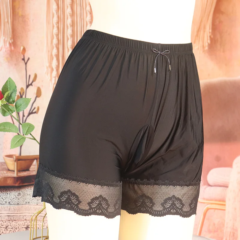 Men Trunks See Through Lingerie Sissy Pouch Underwear Open/Close Sheath Gaywear Lace Sexy Ultra-Thin Underpants Lingerie