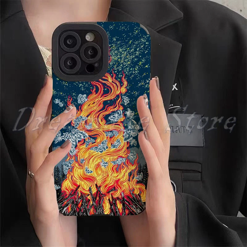 Moth To Flame Phone Case for Iphone 11 Pro Max 12 13 Iphone 14 Pro Max Iphone 15 Pro Max Case