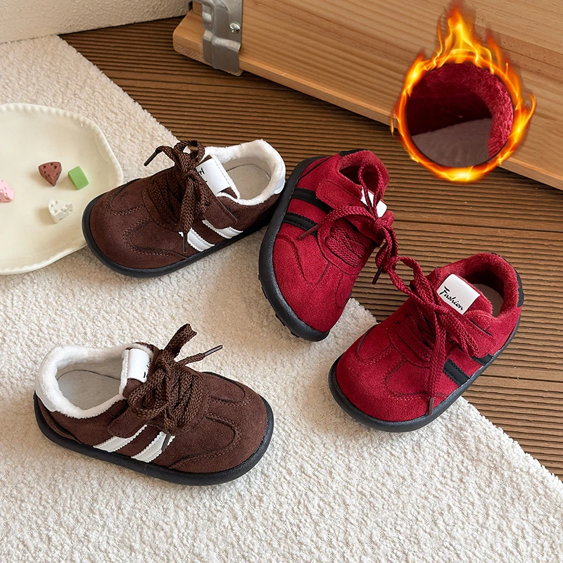 

Children's Sneakers 2025 New Boys Girls Retro Sports Shoes Kids Toddler Non-Slip Comfortable Autumn Winter Casual Cotton Shoes