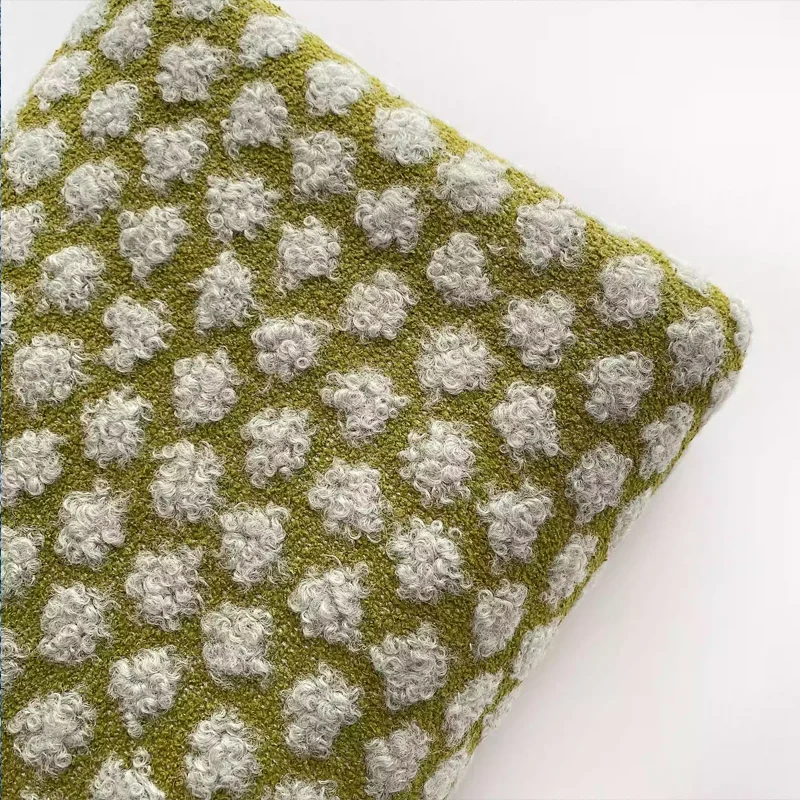 

Fabric Olive Green Polka Dot Autumn Winter Women's Dress Sofa Pillow Bag Fabric